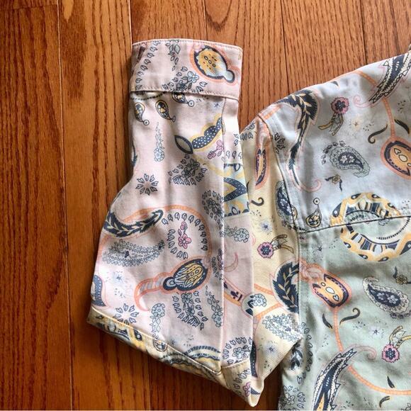 BlankNYC Coming Through Paisley Print Button Up Denim Jacket Women’s Size M NWT - Picture 10 of 13